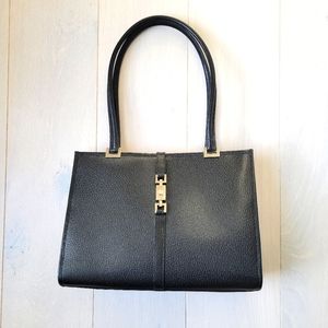 Authentic Vintage Gucci Black Leather Handbag